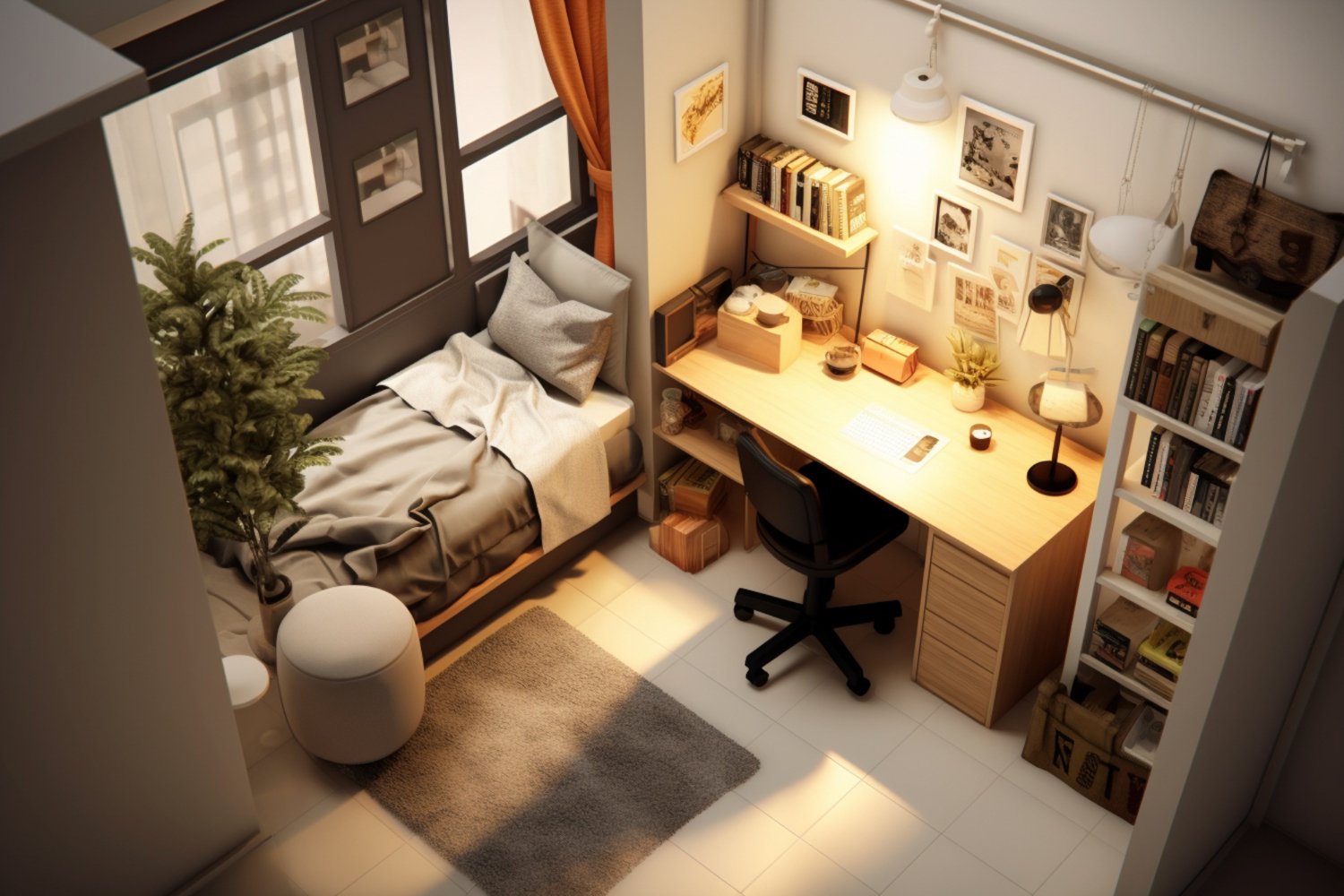 Pequeña oficina en casa organizada con plantas y luz natural | HogarVivo