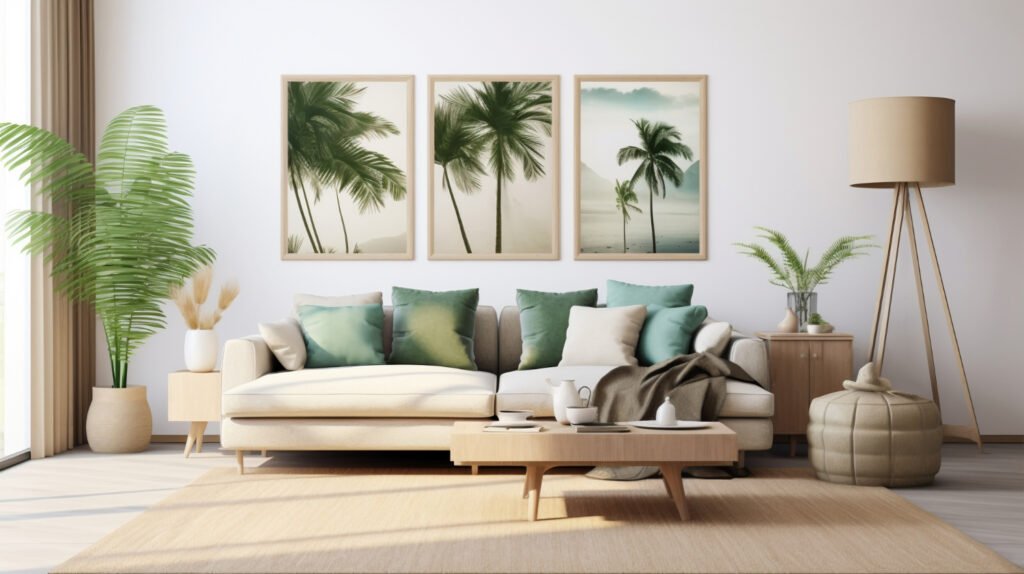 Minimalismo Tropical 2025: estudio con planta de interior, muebles líneas puras y espacio