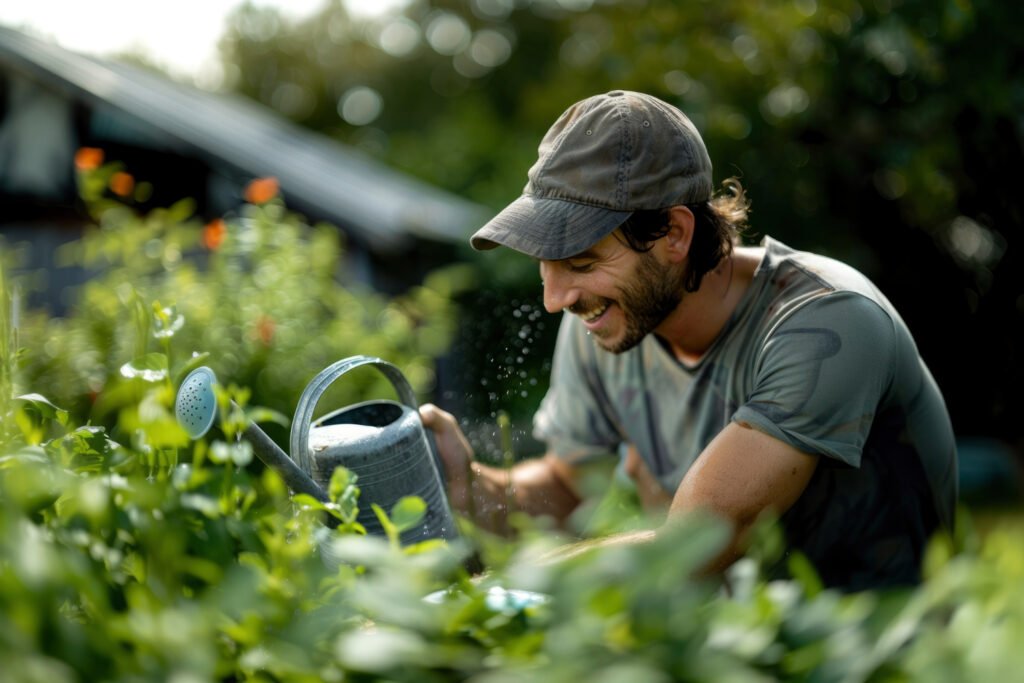 jardinero experto que sabe como regar las plantas de su casa aun cuando esta de vacaciones 